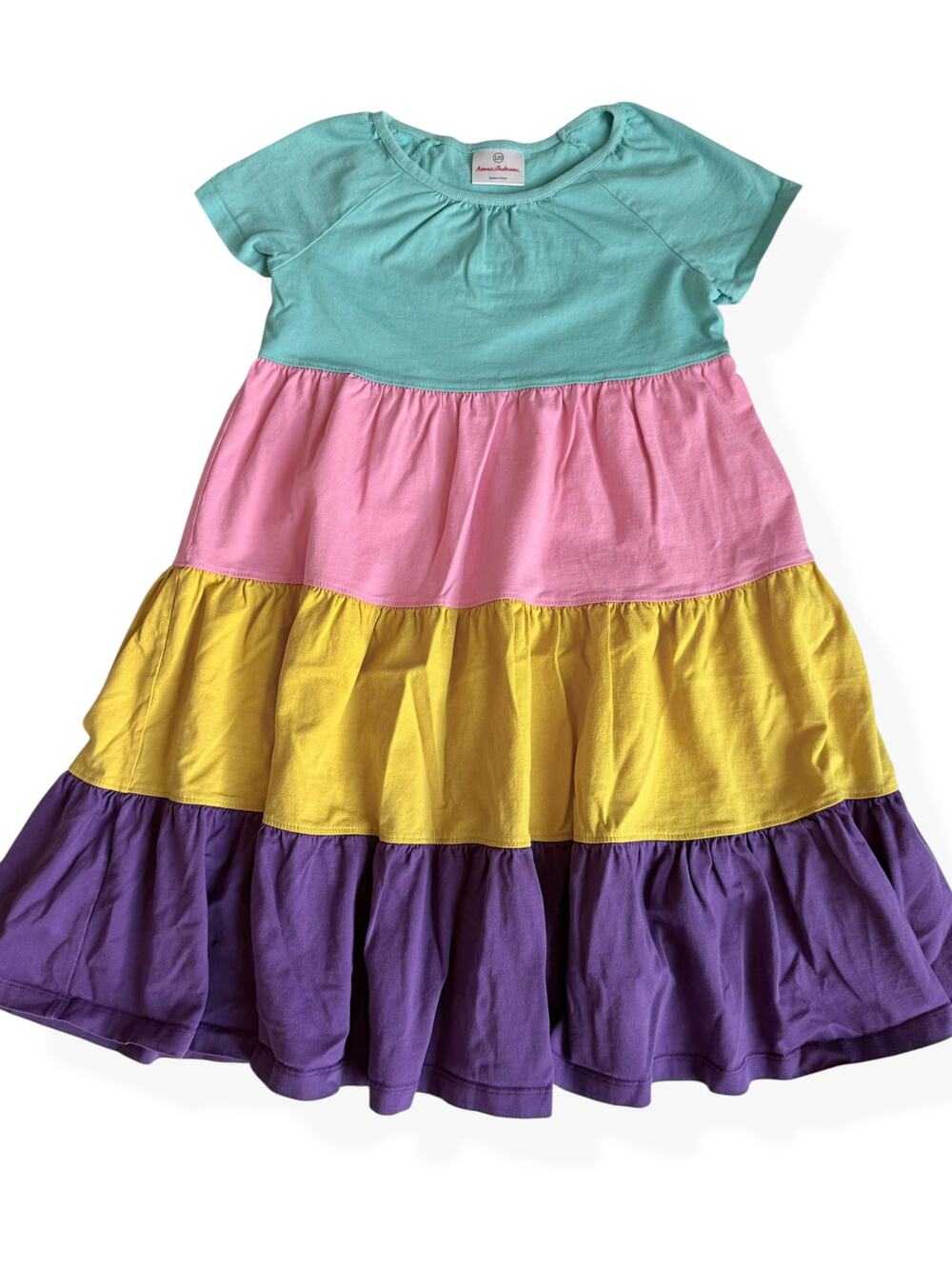 Hanna Andersson Girls 120cm 6-7 Colorblock Twirl Dress